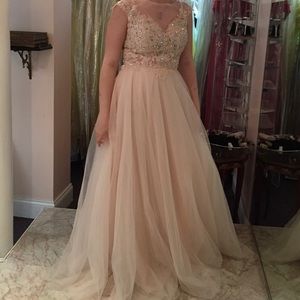 Light Pink Prom Dress with Gems